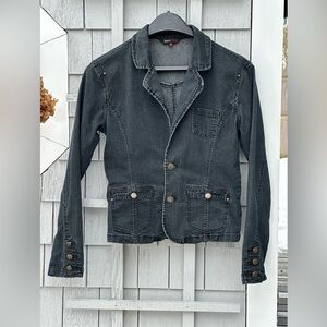 Dark Gray Denim Jean Jacket Vintage- XL